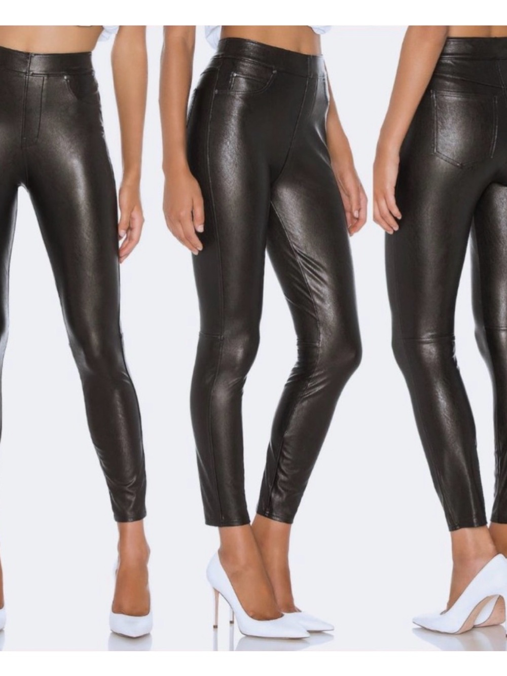 SPANX Black Faux Leather Skinny Pant